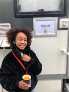Keira Chansa at her trailer