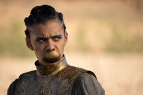 Egwene wearing the damane gag