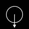 Portal Stone—Down Arrow Outside Circle Symbol