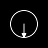 Portal Stone—Down Arrow Inside Circle Symbol