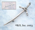 Silver sword pin