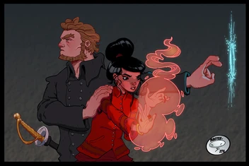 Pevara and Androl. Art by Adam Masterman.