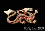 Gold-and-red Dragon pin