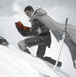 Tam a'Thor cradles an infant Rand during the 