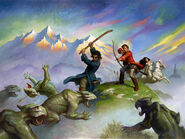 Grolm attacking in a Mirror World