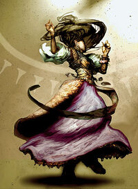 A young Tuatha'an girl dancing the .