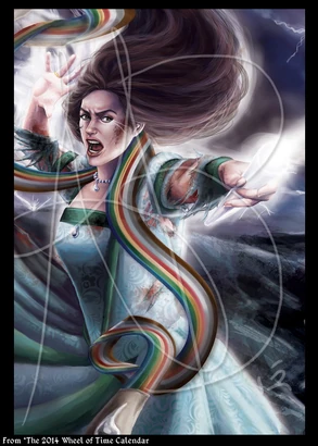 Egwene al'Vere in her final moments, using the Flame of Tar Valon weave Artwork by Ariel Burgess Official Wheel of Time Artist