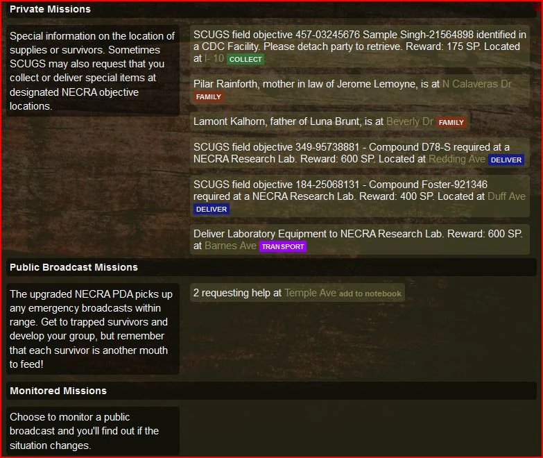 Missions | World of the Living Dead Wiki | Fandom