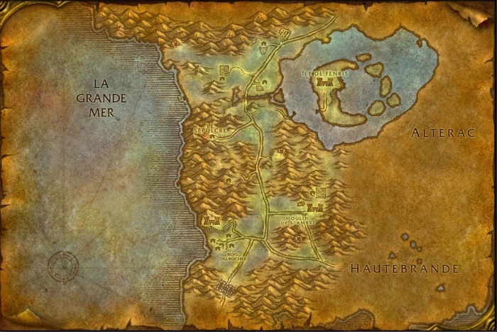 Carte de la région jusqu'au patch 4.0 de Cataclysm
