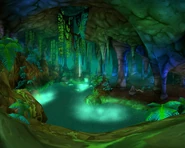 Lac souterain dans la partie non instancié des Cavernes
