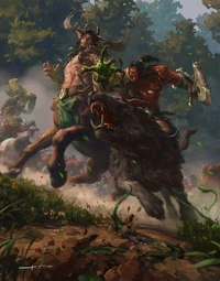 Illustration du combat opposant Cénarius à Grommash Hurlenfer
