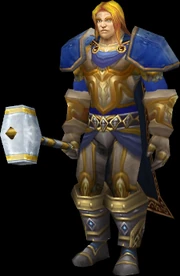 En efterligning av den unge Prins Arthas slik han ville sett ut med den vanlige menneskemodellen i 