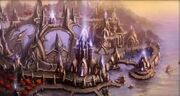 Shattrath, avec ses ports au large de la mer de Zangar