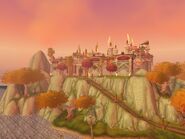 An overview of the exterior, as seen from atop the Inn of the Sun's Reach Harbor