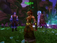 Aggra im Kreise der Drachenaspekte Kalecgos und Alexstrasza am Berg Hyjal