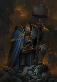 Illustration du prince Arthas Menethil pendant l'épuration de Stratholme