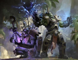 Sen'jin i Thrall podczas exodusu Hordy do Kalimdoru.