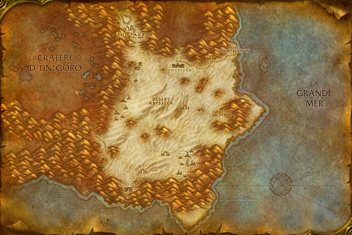 Carte de la région jusqu'au patch 4.0 de Cataclysm