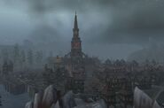 La ville de Gilnéas telle qu'elle apparaît dans World of Warcraft : Cataclysm