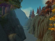 Rzeka pomiędzy Jesionową Knieją (po lewej) i Azsharą (po prawej)