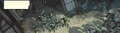 Worgen about to attack Gilnean soldiers stationed in front of the gate.