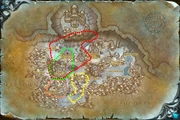 The Time-Lost Proto-Drake's different possible flight paths.