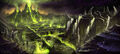 The Hand of Gul'dan in a concept art of Shadowmoon Valley.