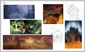Different pieces of concept art.
