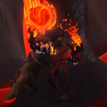 A djaradin wielding lava magic.