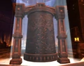 A Dark Iron depiction of Ragnaros on the Ancient Bell.