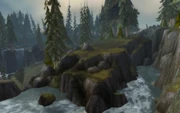 The trees and waterfalls of Darkshore.
