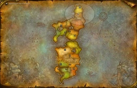 Updated Eastern Kingdoms map, featuring Eversong Woods and Ghostlands.