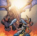 Anduin threatened by Onyxia in the Comic.
