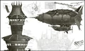 Concept art for the zeppelin in the Cataclysm trailer.