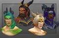 Male visage form faces.
