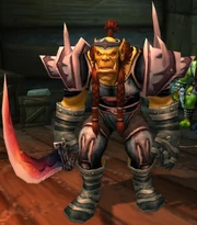 Keetar, Horde Leader of the Irondeep Mine in the Alterac Valley battleground.