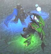 Arthas "killing" Mal'Ganis in Warcraft III.