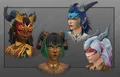 Female visage form faces.
