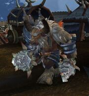 A yaungol champion. Note the large, upward-pointing horns.