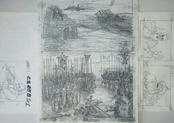 Concept art showing Lordaeron, Stromgarde and Alterac troops amassing orcish banners.