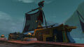 The ship after escaping the Alliance fleet and docking at the port in Dazar'alor.
