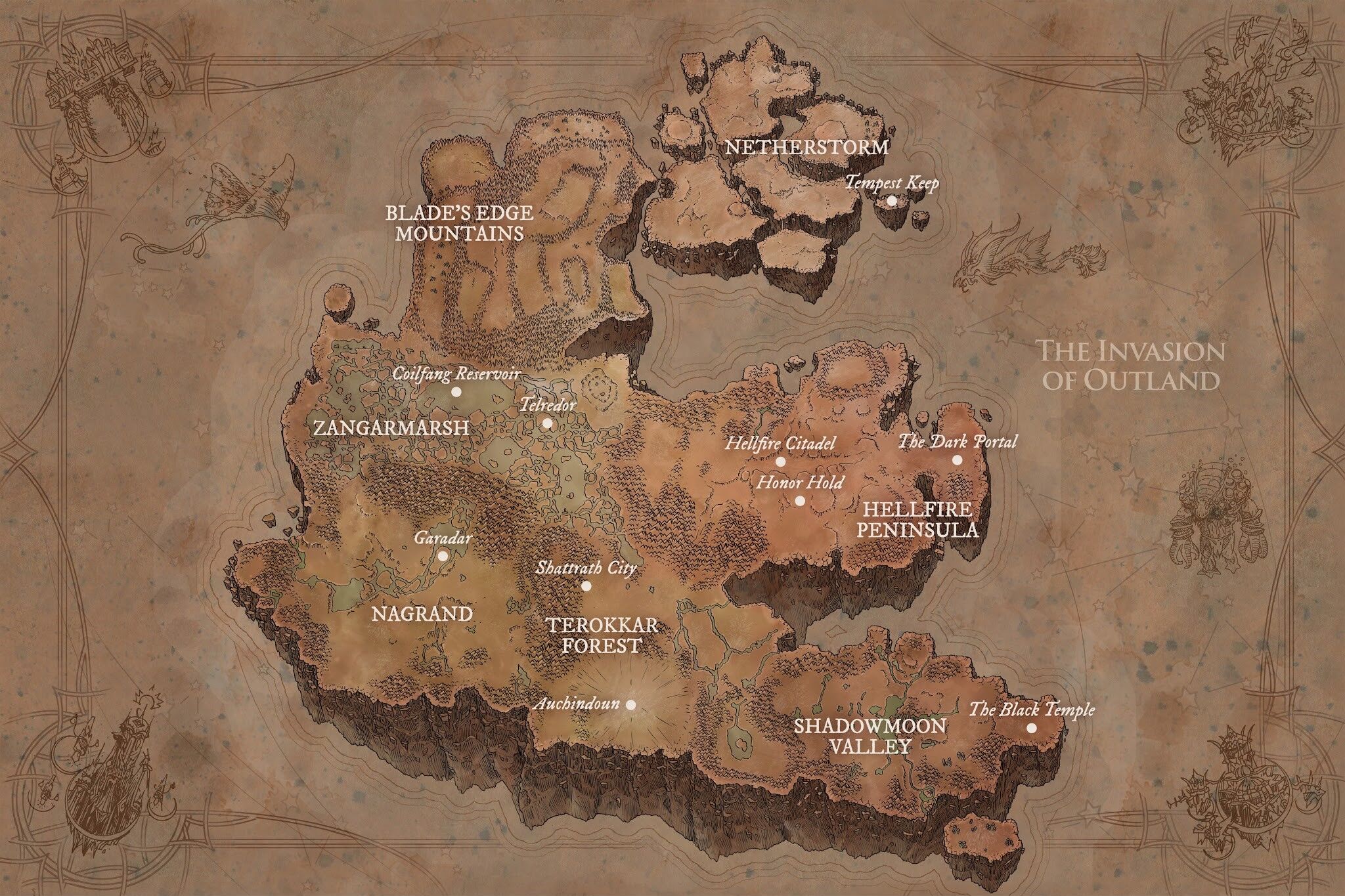 Uo Outlands Zone Map Outland - Wowpedia - Your Wiki Guide To The World Of Warcraft