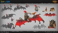 Concept art of a bat and his troll rider in Warcraft III: Reforged.