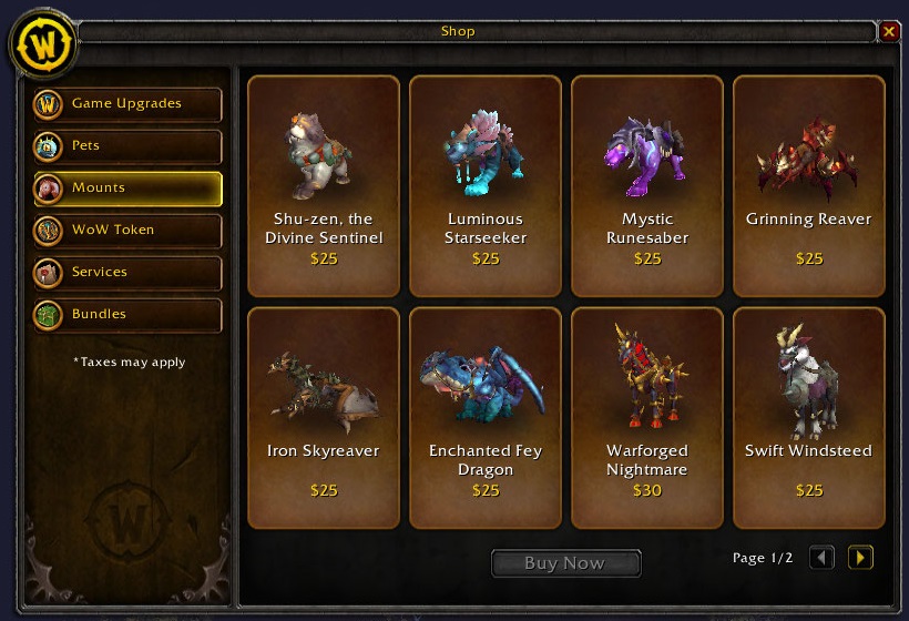 wow mounts for sale
