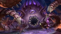 Classic promotional art of C'Thun battling adventurers.