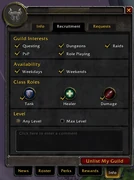 Guild Info, recruitment