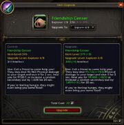 Friendship Censer upgrade UI