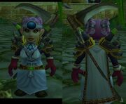 Female gnome carrying the Soul Harvester.