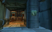 Entrance to the Champion's Hall, Stormwind City. Alliance Military Ranks plaque posted on the wall.