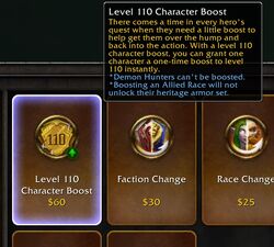 Boost to level 100, WoWWiki